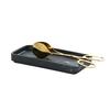 Cal-Mil 23861-124 4.25in x 8.25in x 1"H Black Swirl Resin Spoon Holder 
