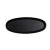Cal-Mil 26143-922-13 Cove 22in x 9in x 1.5"H Matte Black Melamine Platter - 6 Each 