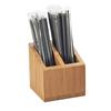Cal-Mil 3308-60 Bamboo 5in x 5in x 5.5"H (2) Compartment Straw Organizer 