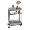 Cal-Mil 3461-110 Aspen 16in x 27in x 41"H Black Metal 3-Tier Beverage Cart 