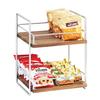 Cal-Mil 3704-2-49 Mid-Century 13in x 12in x 16.5"H 2-Tier Display Stand 