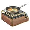 Cal-Mil 3712-46 Mid-Century 14.25inx 12.75inx 7.25"H Walnut Butane Stove Frame 