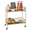 Cal-Mil 3719-46 Mid-Century 27in x 16in x 36"H Brass Frame Beverage Cart 