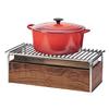 Cal-Mil 3722-49 Mid-Century 22in x 12in x 7.5"H Walnut Chafing Dish Stand 