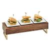 Cal-Mil 3724-46 Mid-Century 20in x 7in x 6"H Walnut Reversible Display Riser 