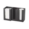 Cal-Mil 375-13 Classic 13.25inx 5.25inx 8"H Black Plastic Condiment Organizer 