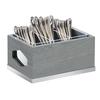 Cal-Mil 3811-83 Ashwood 9.5in x 6.75in x 4.75"H Gray Oak Flatware Display 
