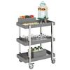 Cal-Mil 3834-83 Ashwood 31in x 20.1in x 39.25"H Gray Oak 3-Tier Beverage Cart 