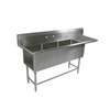 John Boos 3 Compartment 18in x 24in Stainless Steel Pro-Bowl Sink - 3PB18244-1D30R 