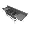 John Boos 3 Compartment 20in x 28in Stainless Steel Pro-Bowl Sink - 3PB20284-2D20 