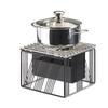 Cal-Mil 4106-13 Portland 10.25in x 10in x 7.5"H Black Wire Chafing Dish Stand 