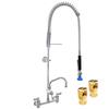 Fisher 55470 8in Backsplash Spring Pre-Rinse Unit with 14in Add-On Faucet 