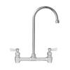 Fisher 61476 8in Backsplash Faucet with 6in Gooseneck Spout & Swivel Stems 