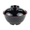 GET B-123-F Fuji Red/Black Melamine 12oz 4.75in dia. Bowl with Lid- 1dz 