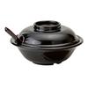 GET B-720-BK Fuji Red/Black Melamine 16oz 7in dia. Bowl with Lid - 2dz 