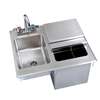 BK Resources 21"Wx18"Dx18"D Stainless Steel Drop-In Ice Bin with Sink - BK-DIBHL-2118-P-G 