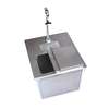 BK Resources 18"W Stainless Steel Drop-In Ice Bin with Water Station - BK-DIWSBL-2118X-P-G 