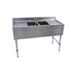 BK Resources 48"W Two Compartment Stainless Steel Underbar Sink - UB4-21-248TS 