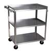 BK Resources 27in x 18in 3-Tier Stainless Steel Utility Cart - BKC-1827S-3S 
