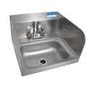 BK Resources 14"W Wall Mount Hand Sink with Faucet - BKHS-D-1410-SS-P-G 