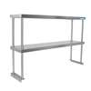 BK Resources 96in x 12in x 31in Stainless Steel Table Mount Double Overshelf - BK-OSD-1296 