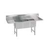 BK Resources 87.25inx25.5in Three Compartment 16 Gauge Stainless Steel Sink - BKS6-3-1620-14-18TS 