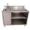 BK Resources 72inx30in Stainless Steel Beverage Table with Sink on Left - BEVT-3072L 