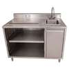 BK Resources 48inx30in Stainless Steel Beverage Table with Sink on Right - BEVT-3048R 