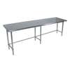 BK Resources 96"W x 30"D 14 Gauge Stainless Steel Open Base Work Table - QVTOB-9630 