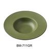 Yanco China Birmingham Green & Gray Melamine 16oz Dessert Plate- 1dz - BM-711GR 