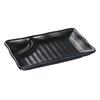 Yanco China BP-4008 Black Pearl Asian Style Melamine 8in x 4.5in Compartment Plate 