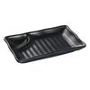Yanco China BP-4010 Black Pearl Asian Style Melamine 10in x 5.5"Compartment Plate 