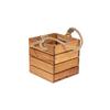 Mikasa Hospitality BQ056L Select Concept Oak 5.9in x 5.9in Cutlery Box with Rope Handles 