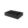 Mikasa Hospitality BQ100B Select Concept Black Oak 13.8inx 9.4in 3- Section Cutlery Tray 
