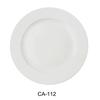 Yanco China CA-112 Cambria White Porcelain with Aluminum 12in dia. Dinner Plate 