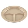 GET CP-531-S Supermel Sandstone Melamine 10in dia. 3-Compartment Plate 