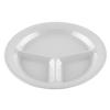 GET Supermel White Melamine 11in dia. 3-Compartment Plate - 1dz - CP-532-W 