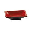 Yanco China CR-0002 Two-Tone Black/Red Melamine 3oz Rectangular Sauce Dish 
