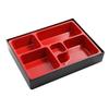 Yanco China CR-610 Two-Tone Black/Red Melamine 10.25in x 8in Sushi Bento Box 