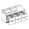 Delfield 72in Three-Section Sandwich/Salad Top Refrigerator with Casters - ST4472NP-12 
