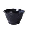 Yanco China Flower Shaped Black Plastic 6oz Dessert Dish - 8dz - DS-005BK 