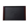 Yanco China FT-08 Black Melamine 15in x 10in Rectangular Serving Tray - 2dz 