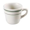 Yanco China GB-1 Green Band American White Ceramic 7oz Cup - 3dz 