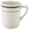 Yanco China GB-17 Green Band American White Ceramic 8oz 3.5in dia. Mug- 3dz 