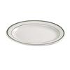 Yanco China GB-19 Green Band American White Ceramic 13.5in x 9.5in Oval Platter 