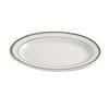 Yanco China Green Band American White Ceramic 9.4in x 6.5in Oval Platter - GB-34 