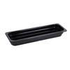 Yanco China GN-420BK GN Black Melamine 2/4 Rectangular Food Pan - 3 Each 