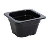 Yanco China GN Black Melamine 0.9L 1/6 Rectangular Food Pan - 6 Each - GN-707BK 
