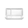 International Tableware, Inc Bright White 12in x 5in Porcelain 2 Compartment Plate - FA2-120 