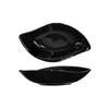 International Tableware, Inc Black 2-1/2oz Ceramic Leaf Shaped Fruit Dish - FAW-5-B 